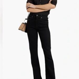 Veronica Beard Cameron Bootcut Mid Rise Black Flare Jeans